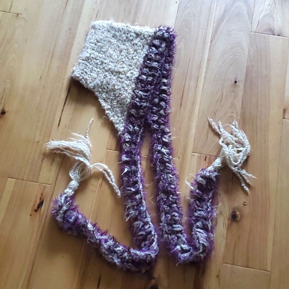 Unique hand crocheted hood scarf